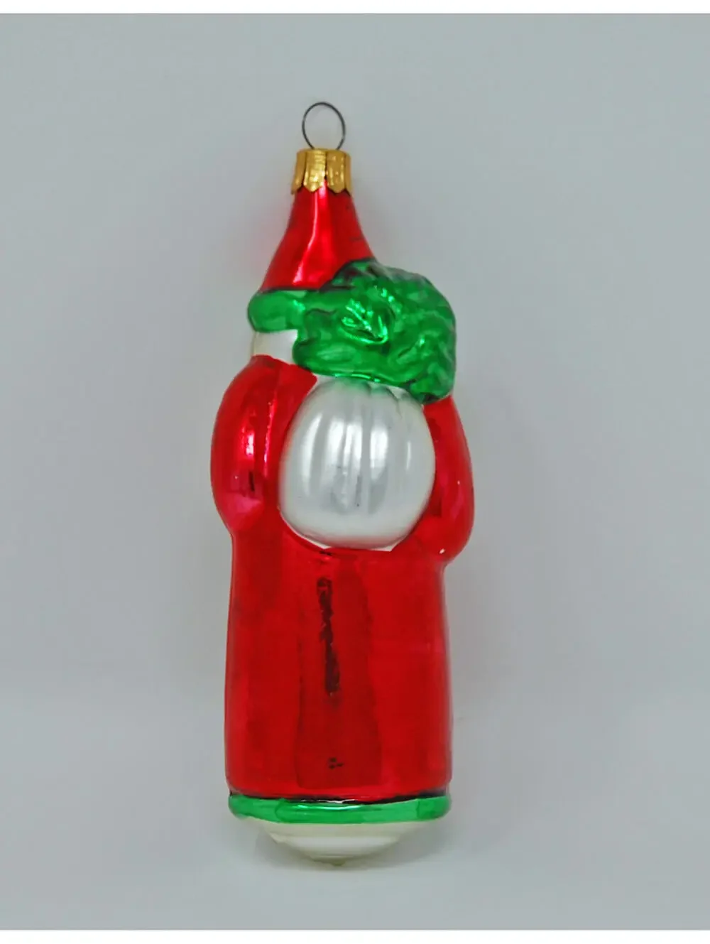 Pier 1 Mercury Glass Old World Santa Shaped Christmas Ornament Vintage
